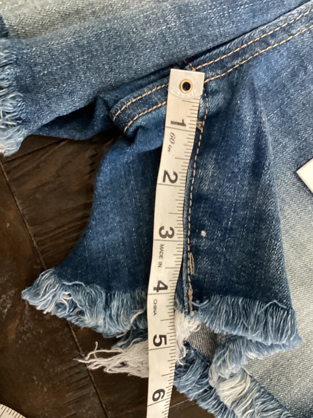 Zenana Outfitters Distressed Blue Denim Jean Shorts‎ - Picture 7 of 7